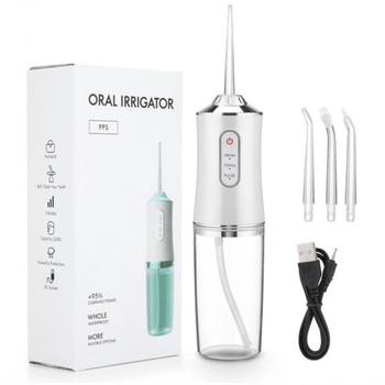 Ирригатор портативный электрический для зубов и полости рта Oral Irrigator S3J2 200 мл IPX 7 1500mah Белый
