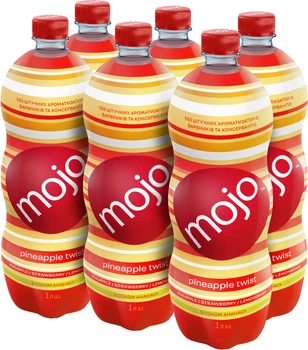 Упаковка напою безалкогольного соковмісного Mojo Pineapple Twist Сильногазованого 1 л х 6 шт (4820252124653_1)