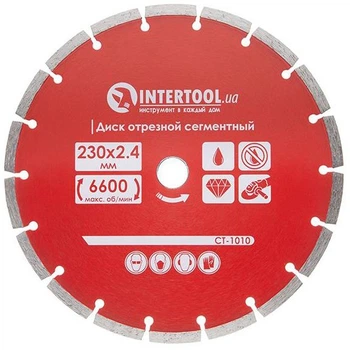 Диск діамантовий Intertool сегментний 230 мм 22-24% алмазів для бетону цегли граніту армобетону (000014838)