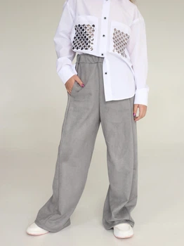 Подростковые школьные штаны-палаццо для девочки Smile Time Upper OE11-1-22 152 см Серые (st_2000000245720)