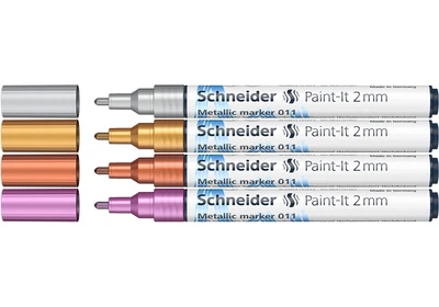 Набір маркерів художніх SCHNEIDER 4кол. ML01111501 Paint-It металік (2мм) /ML01111501/