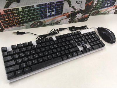 Комплект UKC Keyboard USB клавиатура с подсветкой + мышка