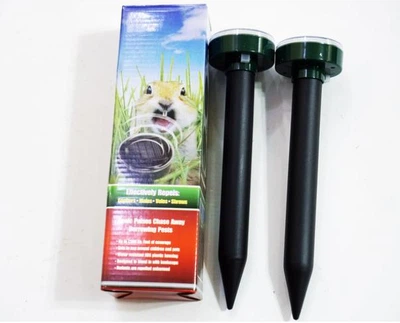 Ультразвуковий відлякувач гризунів і диких тварин Solar Rodent Repeller, 2 шт, на сонячній батареї