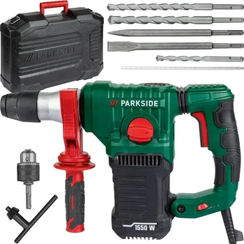 Перфоратор Parkside PBH 1550 C1 SDS-Plus ударная дрель 1550 Вт с долотом и набором сверл Германия