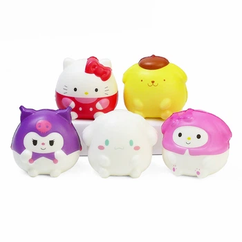 Набор мягких Антистрессов Squishy Hello Kitty, Kuromi, My Melody, Cinnamoroll, Pompompurin 5 шт (01488)