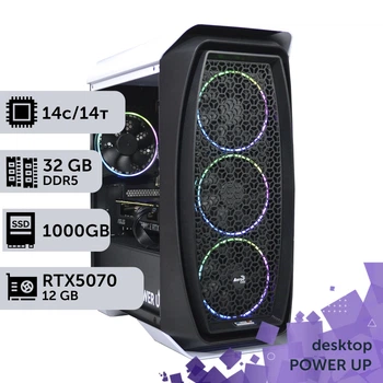 Робоча станція PowerUp Desktop #604 Core Ultra 5 245KF / 32 GB / SSD 1TB / GeForce RTX 5070 12GB спеціалізована обчислювальна графічна система для архітекторів та інженерів