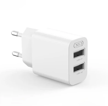 Сетевой блок XO L109, 2 порта USB-A, 5V/2.4A, для смартфонов и планшетов, белый