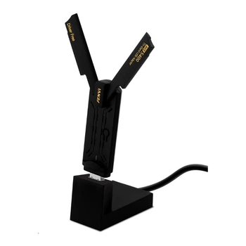 Бездротовий адаптер Wi-Fi 6E USB 3.0 5400 Мбіт/с з MU-MIMO та двома антенами чорний