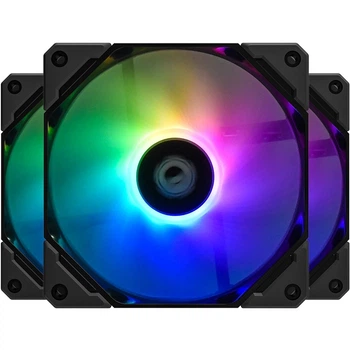 Вентилятор корпусний ID-Cooling TF-12025-Pro ARGB Trio 120мм 1800 об/хв набір 3 шт Black
