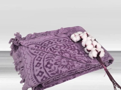 Простирадло махрове Parisa Home. Velour Premium JV-144 фіолетового кольору-200х220