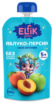 Детское пюре из яблок и персиков Elfik Magic 100 г х 18 шт