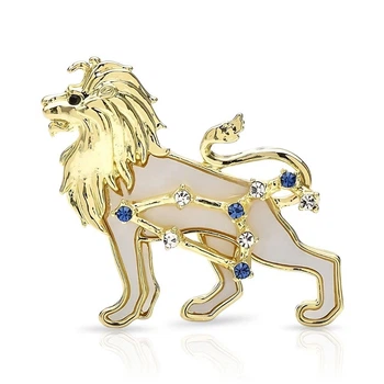 Брошь BROCHE бижутерия Знаки Зодиака Лев золотистая BRBF114981