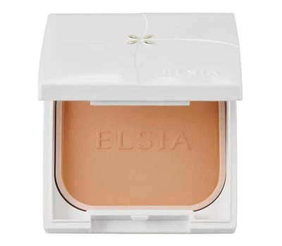 Компактная пудра Kose Elsia Platinum White Cover Foundation SPF35/PA+++, кейс, зеркало, 410 Ocher 9,3 г
