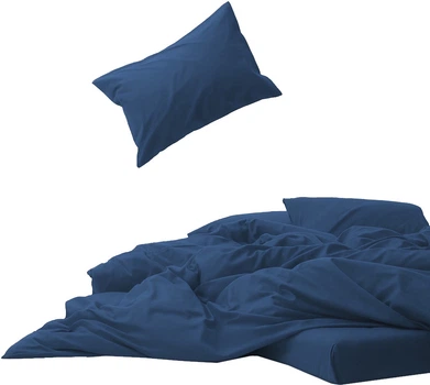 Простынь на резинке MirSon Soft Touch of Satin 011 Navy 160x200 см (2200011281179)