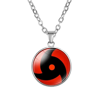 Кулон подвеска Наруто Sharingan Shippuuden в форме глаз Аниме амулет талисман Naruto серебристый