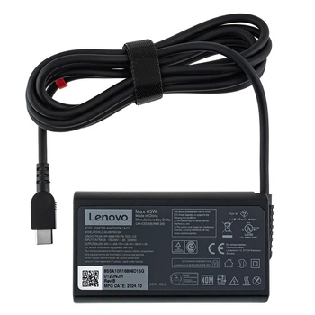 Блок живлення (зарядний адаптер) для ноутбука Lenovo Type‑C 65W, чорний, овальний штекер