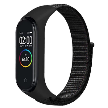 Ремінець Nylon New для Xiaomi Mi Band 3/4/5/6/7 (Black) Epik (220177)