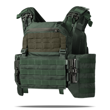 Плитоноска улучшенная (PRO) Ukrarmor под бронеплиты 25х30 см увеличенные камербанды. Олива M-XXL
