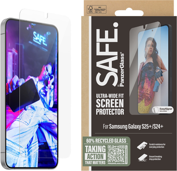 Szkło ochronne PanzerGlass SAFE. Ultra-Wide Fit w. Aligner do Samsung Galaxy S25+/S24+ (PG_SARNUWFG37942)