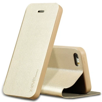 Чехол-книжка X-level FIB Color для iPhone 5 / iPhone 5S / iPhone SE Золотистый
