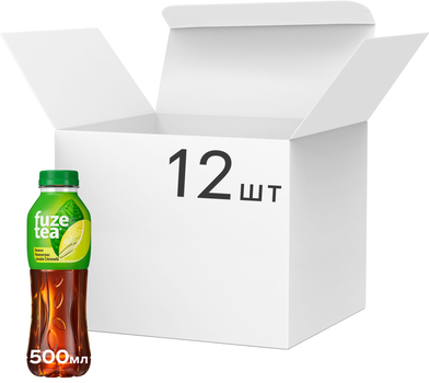 Упаковка чорного чаю Fuzetea зі смаком лимону лемонграсс 500 мл х 12 шт (5449000235947)