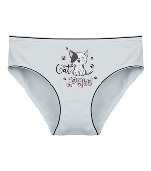 Трусы слипы для девочки с принтом Cat Paw - Donella - 415035 - 86-92 см - Светло-голубой