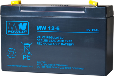 Акумуляторна батарея MW Power VRLA AGM MW 12-6 6V 12Ah (5901885207179)