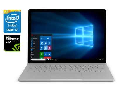 Игровой ультрабук-трансформер Б-класс Microsoft Surface Book 2 / 13.5" (3000x2000) IPS Touch / Intel Core i7-8650U (4 (8) ядра по 1.9 - 4.2 GHz) / 8 GB DDR4 / 256 GB SSD / nVidia GeForce GTX 1050, 2 GB GDDR5, 128-bit / WebCam / Win 11 Pro б/у