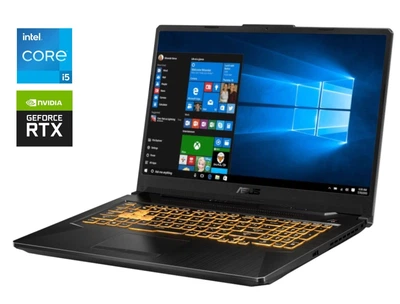 Игровой ноутбук Asus TUF Gaming F17 FX706HCB-HX145T / 17.3" (1920x1080) IPS / Intel Core i5-11400H (6 (12) ядер по 2.2 - 4.5 GHz) / 16 GB DDR4 / 512 GB SSD / nVidia GeForce RTX 3050, 4 GB GDDR6, 128-bit / WebCam б/у