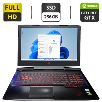 Игровой ноутбук HP Omen 15 / 15.6" (1920x1080) IPS / Intel Core i5-7300HQ (4 ядра по 2.5 - 3.5 GHz) / 8 GB DDR4 / 256 GB SSD / nVidia GeForce GTX 1050, 4 GB GDDR5, 128-bit / WebCam б/у