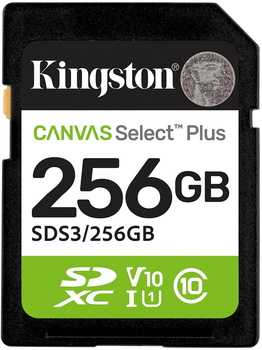 Karta pamięci Kingston Canvas Select Plus Gen3 SDXC 256GB Class 10 UHS-I U1 V10 (SDS3/256GB)