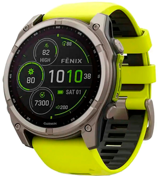Smartwatch Garmin fenix 8 51mm Solar Sapphire Titanium With An Amp Yellow and Graphite Silicone Band (010-02907-21)