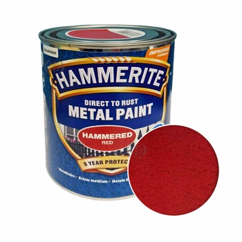 Краска молотковая прямо по ржавчине Hammerite, 0,75 л, Красная, Глянцевый