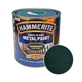 Краска молотковая прямо по ржавчине Hammerite, 2,5 л, Темно-зеленая, Глянцевый