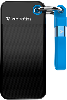 Dysk SSD Verbatim Pocket SSD 2TV USB 3.2 Gen 2 Type-C czarno-niebieski (23942321958)