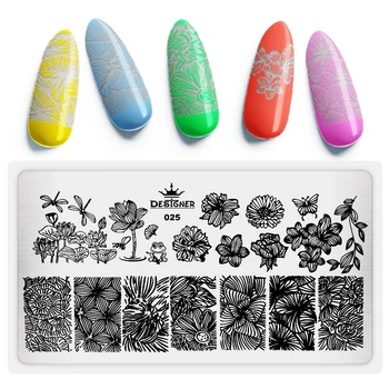Диск-пластина для стемпинга №025 Дизайнер (12 см на 6 см) металлическая прямоугольная