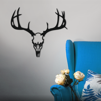Декоративне панно на стіну в кухню, вітальню, спальню «Череп оленя Deer skull» 80х90 см