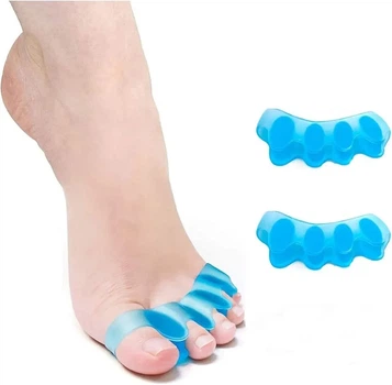 Силиконовый корректор разделитель пальцев ног Toe Relief комплект Blue