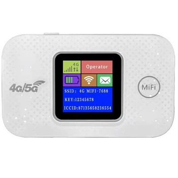 Портативний модем MF687 з LCD-дисплеєм 4G LTE роутер 3000mAh 150Mbps Білий