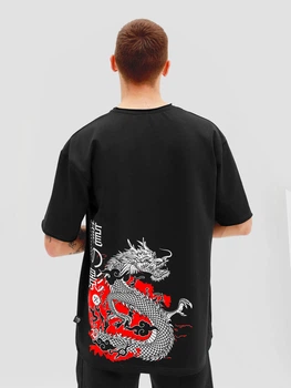 Футболка чоловіча оверсайз Dubhumans Тінь дракона Чорний 3XL-4XL (SD-TMO-B-3XL4XL)