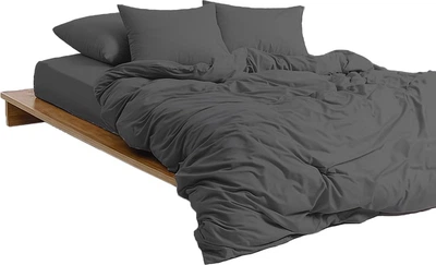 Комплект постельного белья Mirson Евро 200х220 см 005 Charcoal Soft Touch of Satin (2200011277875)