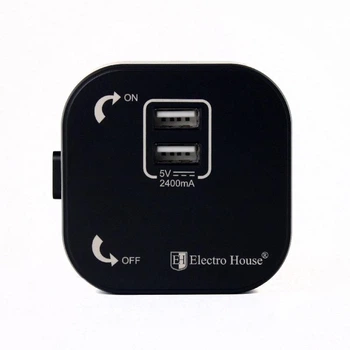 Розетка трекова подвійна USB 2.4 А, Unique Elegance Pandora Black
