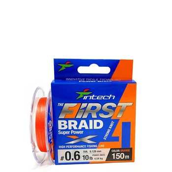 Шнур плетений Intech First Braid X4 Orange 100m 0.6 (10lb/4.54kg)