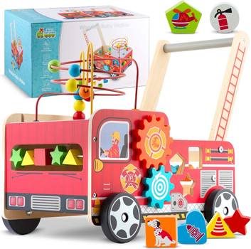 Ходунки дерев'яні штовхач Ricokids Пожежна машина RK-873 (5903890623289)