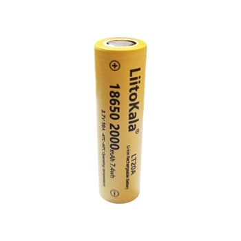Акумулятор літій-іонний 18650 Liitokala LT20A 2000mAh 7.4Wh Li-Ion 3.7V 10A Пласка голівка -40°С~+60°С Yellow
