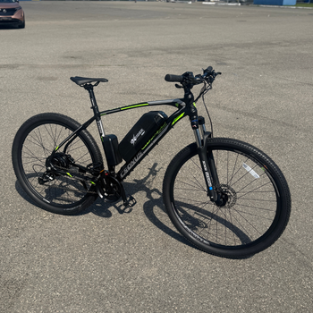 Велосипед з Е-комплектом CRONUS 29" Warrior 2025 Рама 21" black-lightgreen 500w 48В 18ah з дисплеєм LCD