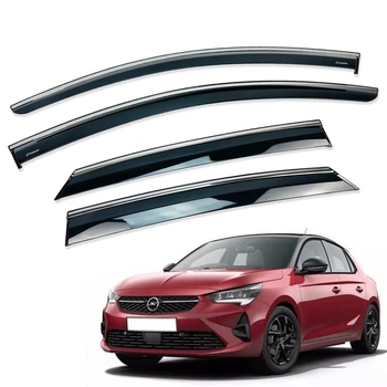 Дефлекторы окон (ветровики) для Opel Corsa F 2019+ с нерж. хром полоской (HAWK)