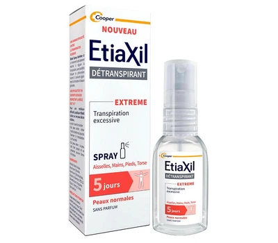 Антиперспірант для нормальної шкіри тривалої дії Etiaxil Spray Extreme для пахв рук ніг i торсу спрей 30 мл