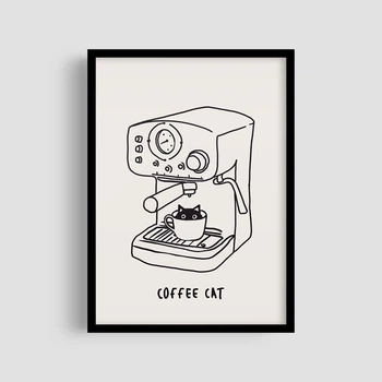 Постер Roomy "Coffee Cat" Хэнг-постер A2 (59.4x42 cm.)