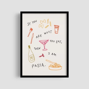 Постер Roomy "Pasta Quote" Біла рамка з антибліковим склом A2 (59.4x42 cm.)